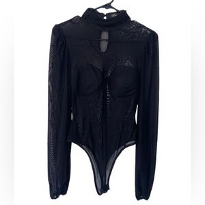 Kaylee  Black Sheer Bodysuit excellent condition P to P 16”